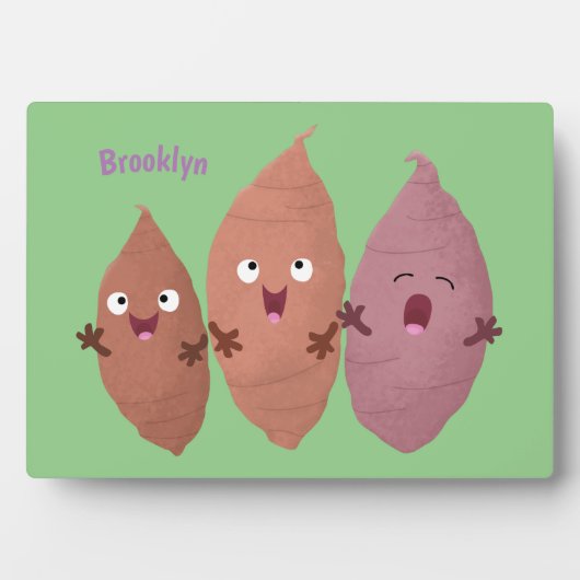 Niedlich gesang Süßkartoffeln Cartoon Gemüse Fotoplatte (Vorderseite)