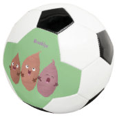 Niedlich gesang Süßkartoffeln Cartoon Gemüse Fußball (Dreiviertel)