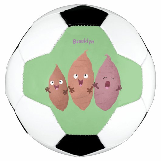 Niedlich gesang Süßkartoffeln Cartoon Gemüse Fußball (Vorderseite)