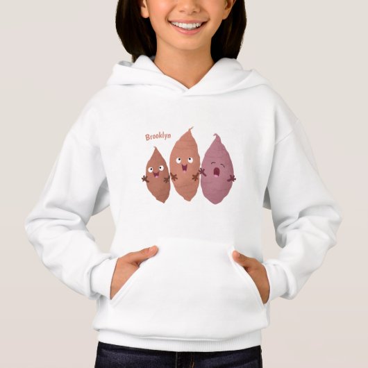 Niedlich gesang Süßkartoffeln Cartoon Gemüse Hoodie (Vorderseite)