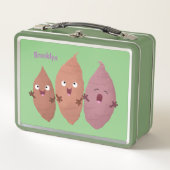 Niedlich gesang Süßkartoffeln Cartoon Gemüse Metall Brotdose (Vorderseite)