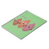 Niedlich gesang Süßkartoffeln Cartoon Gemüse Notizblock (Linke Seite)