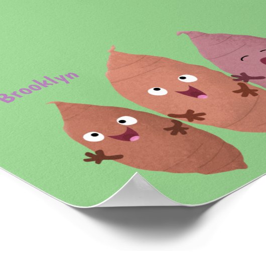 Niedlich gesang Süßkartoffeln Cartoon Gemüse Poster (Ecke)