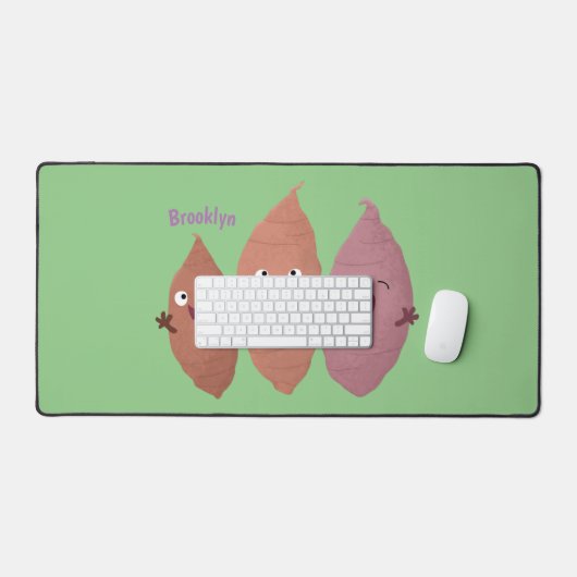 Niedlich gesang Süßkartoffeln Cartoon Gemüse Schreibtischunterlage (Tastatur & Maus)