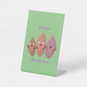 Niedlich gesang Süßkartoffeln Cartoon Gemüse Sockelschild