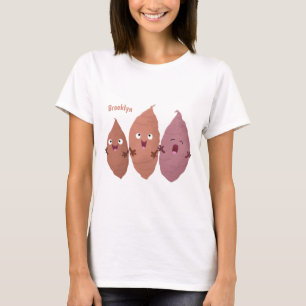 Niedlich gesang Süßkartoffeln Cartoon Gemüse T-Shirt