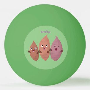 Niedlich gesang Süßkartoffeln Cartoon Gemüse Tischtennisball