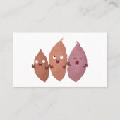 Niedlich gesang Süßkartoffeln Cartoon Gemüse Visitenkarte (Rückseite)