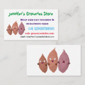 Niedlich gesang Süßkartoffeln Cartoon Gemüse Visitenkarte (Vorne/Hinten)