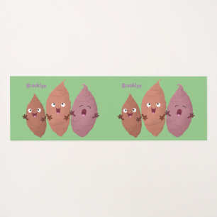 Niedlich gesang Süßkartoffeln Cartoon Gemüse Yogamatte