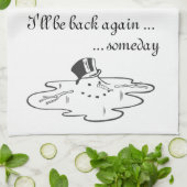 Niedlich geschmolzener Snowman Alte Seide Top Hat  Geschirrtuch (Gefaltet)