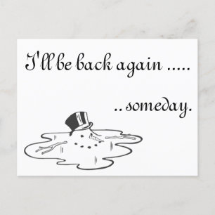 Niedlich geschmolzener Snowman Alte Seidenraupe Feiertagspostkarte