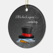 Niedlich geschmolzener Snowman Alte Seidenraupe Keramik Ornament (Links)