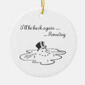 Niedlich geschmolzener Snowman Alte Seidenraupe Keramik Ornament (Vorne)