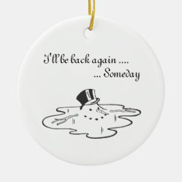 Niedlich geschmolzener Snowman Alte Seidenraupe Keramik Ornament