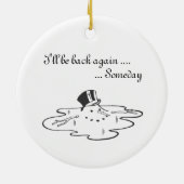 Niedlich geschmolzener Snowman Alte Seidenraupe Keramik Ornament (Hinten)