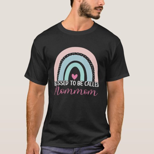 Niedlich gesegnet, als Mommom Boho Regenbogen-Mama T-Shirt (Vorderseite)