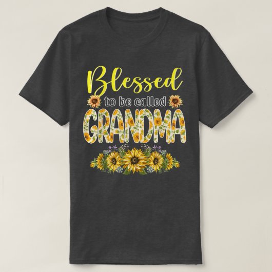 Niedlich gesegnet, als Oma Sunflores Grand bezeich T-Shirt (Design vorne)