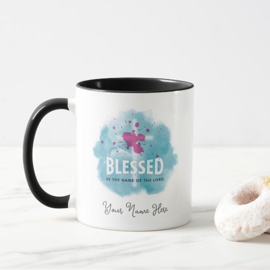 Niedlich gesegnet sei der Name des Christlichen He Tasse (Mit Donut)
