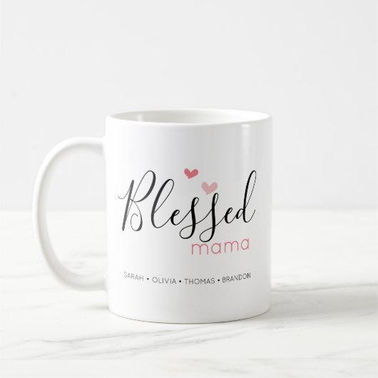 Niedlich gesegnete Mama Mama Herztag Muttertag Kaffeetasse (Links)