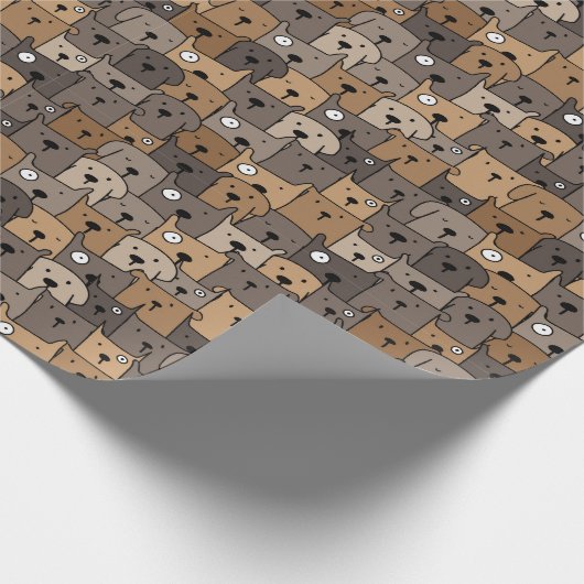 Niedlich gestapelte Hunde Geschenkpapier (Ecke)