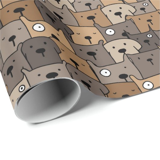 Niedlich gestapelte Hunde Geschenkpapier (Rolleneckpunkt)