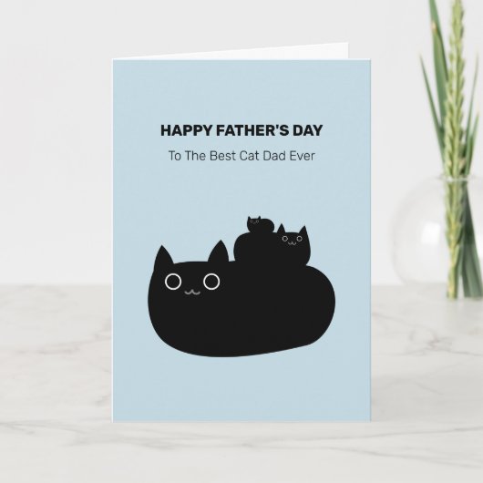 Niedlich gestapelte Schwarze Katzen Katze Vater Va Karte (Vorderseite)