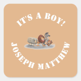 Niedlich gestopfte Tiere Quadratischer Aufkleber