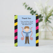 Niedlich, gestreift, danken dankeskarte (Stehend Vorderseite)