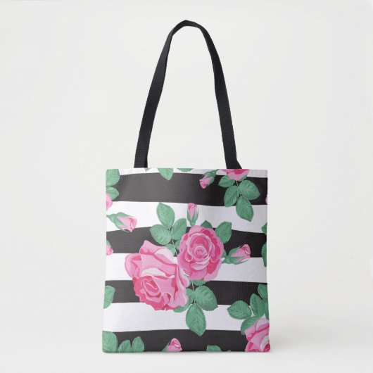 Niedlich gestreifte Blumenzacktasche Tasche (Vorderseite)