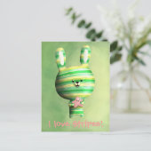 Niedlich gestreifter Hase Postkarte (Stehend Vorderseite)