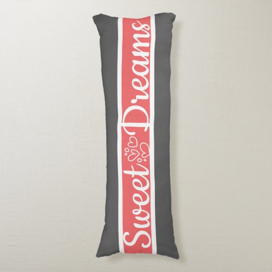 Niedlich gestrichelte Graue und rosa Muster Seitenschläferkissen (Vorderseite Vertikal)