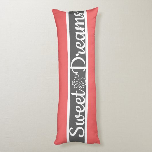 Niedlich gestrichelte Graue und rosa Muster Seitenschläferkissen (Rückseite (Vertikal))