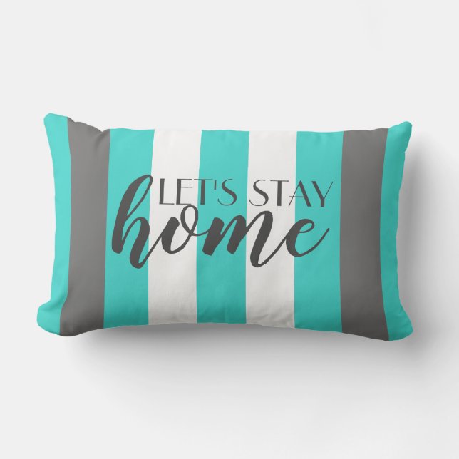 Niedlich gestricheltes graues und blaues Muster mi Lendenkissen (Vorderseite)