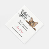 Niedlich gestricheltes Katzenpapier Napkins Serviette (Ecke)