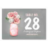 Niedlich gestrichene Blume-Tischkarten aus Mauerwe Tischnummer (Vorderseite)