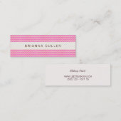Niedlich gestrichene Girly Pink & Peach Zickzack Mini Visitenkarte (Vorne/Hinten)