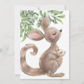 Niedlich gestrichene Kangaroo Gender Neutral Baby Einladung (Rückseite)
