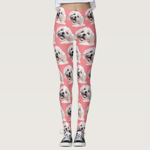 Niedlich gestrichene maltesische Hunde-Leggings Leggings