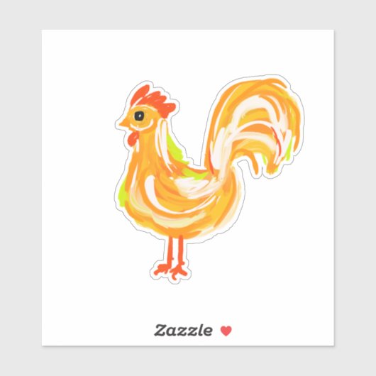 Niedlich gestrichener Hahn Aufkleber (Blatt)