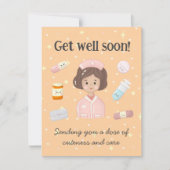 Niedlich Get Well bald Kawaii Medical Cartoon Mitteilungskarte (Vorderseite)