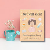 Niedlich Get Well bald Kawaii Medical Cartoon Mitteilungskarte