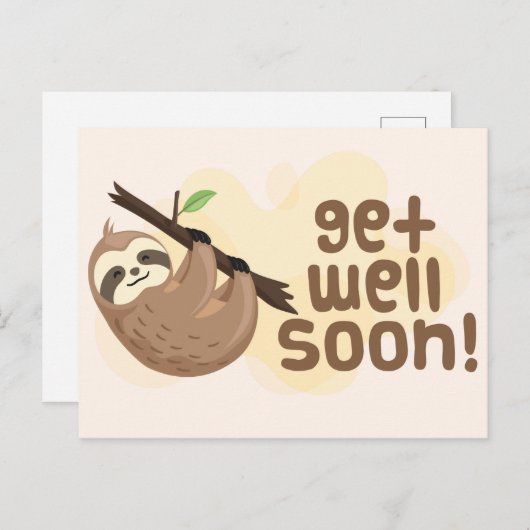 Niedlich Get Well bald Postcard Postkarte (Vorne/Hinten)