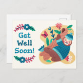 Niedlich Get Well bald Postcard Postkarte (Vorne/Hinten)