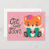 Niedlich Get Well bald Postcard Postkarte (Vorne/Hinten)