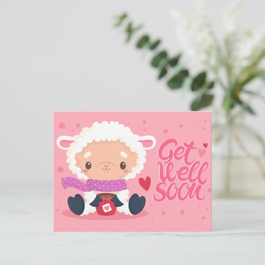 Niedlich Get Well bald Postcard Postkarte (Stehend Vorderseite)