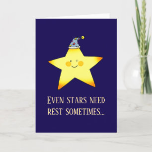 Niedlich Get Well bald Star für Kids Card Dankeskarte