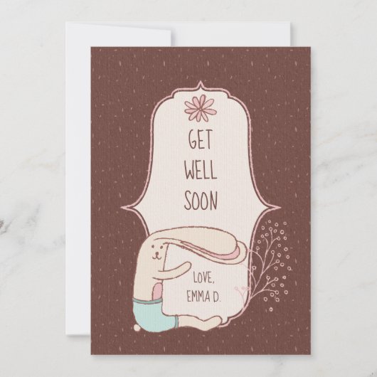 Niedlich Get Well Bunny Karte (Vorderseite)