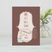 Niedlich Get Well Bunny Karte (Stehend Vorderseite)