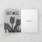 Niedlich Get Well-Card mit roten Tulpen zeichnend Karte (Innenseite)